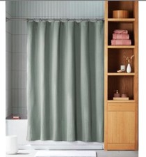 Haven Washed Faille Shower Curtain Jade Organic Cotton Bed Bath Beyond