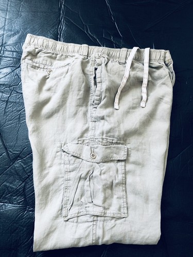 Men's Linen Cargo Pants Caribbean Size 