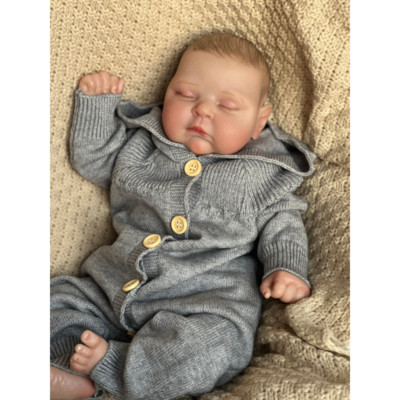 19inch Reborn Sleeping Baby Doll Soft Vinyl with 3D Skin Painting Newborn Dolls