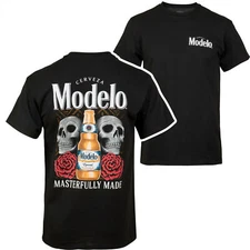 Modelo Especial Skulls and Roses Masterfully Made Front/Back T-Shirt Black