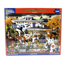 Halloween at the House 1000 Piece Puzzle Ghost Pumpkin Witch- NEW White Mountain