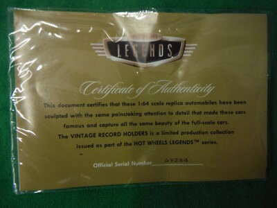 HOT WHEELS LEGENDS VINTAGE RECORD HOLDERS (FREE SHIPPING) | eBay