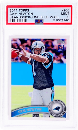 2011 Topps Cam Newton Stands In Background Blue Wall #200C PSA 9 Rookie RC