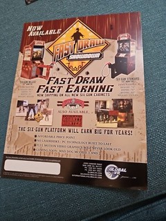 Original 1994 Fast Draw Showdown Shooting Game Arcade Video Game Promo Flyer