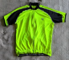 CANARI Cycling Jersey Mens Medium Bicycle Black Neon Yellow
