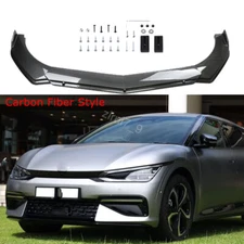 For Kia EV6 Car Front Bumper Lip Diffuser Body Kit Spoiler Splitter Carbon Style
