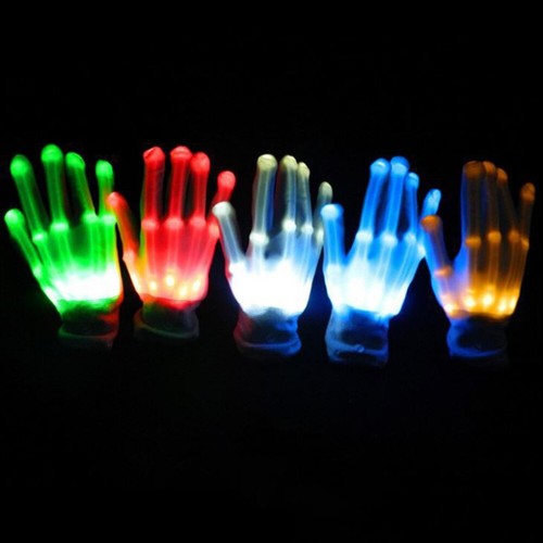 1pc LED Light Up Gloves Rainbow Colourful Flashing Finger For Party Props UK - Picture 10 of 12
