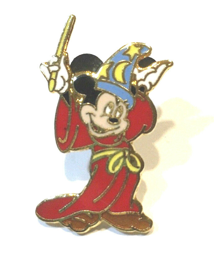 Disney Pin #209-Sorcerer Mickey-Red Robe/Blue Hat-Yellow Moon/Stars-Fantasia