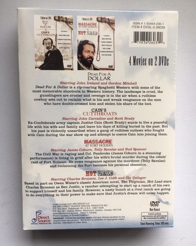 Western Justice DVD 2007 Carradine Coburn Bronson Savalas 4 Movies New - Picture 3 of 3