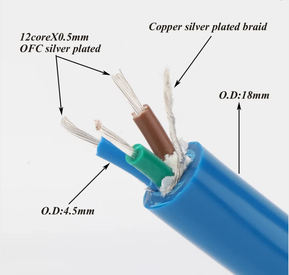 Silver Plated Copper Hi-end Audio Power Cables US AC Plug with C19 20A Connector - Image 2 of 4