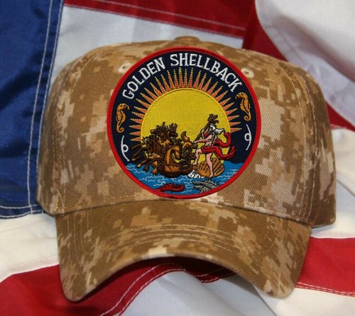 GORRA DE PARCHE SOMBRERO SHELLBACK DORADO USS MARINA REY ECUADOR NEPTUNO CORTE SIRENA - Imagen 25 de 29