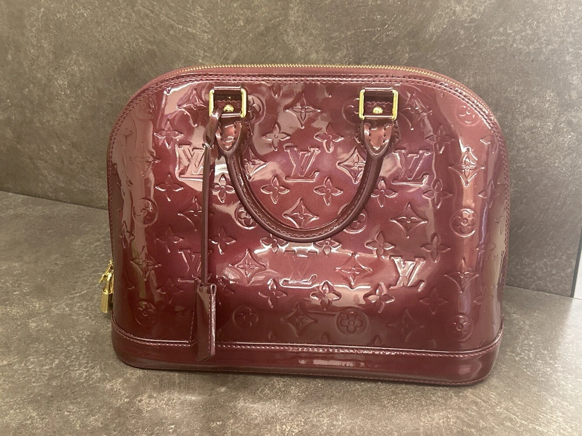 Louis Vuitton Alma PM Handbag Vernis Rouge Faviste Monogram Patent