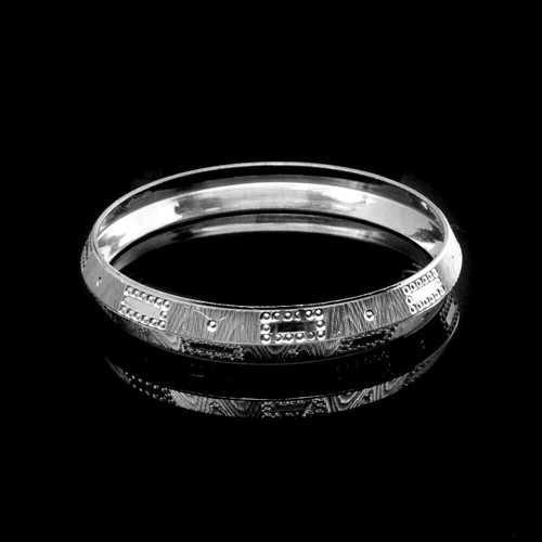 Bracelet Large Snake Style Indien En Laiton Argenté - 21 Cm Neuf Sans Boîte