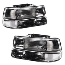 Pair Headlightssignal Lights For 1999-2002 Chevy Silverado1500 Black Headlamps Pair Headlightssignal Lights For 1999-2002 Chevy Silverado1500 Black Headlamps