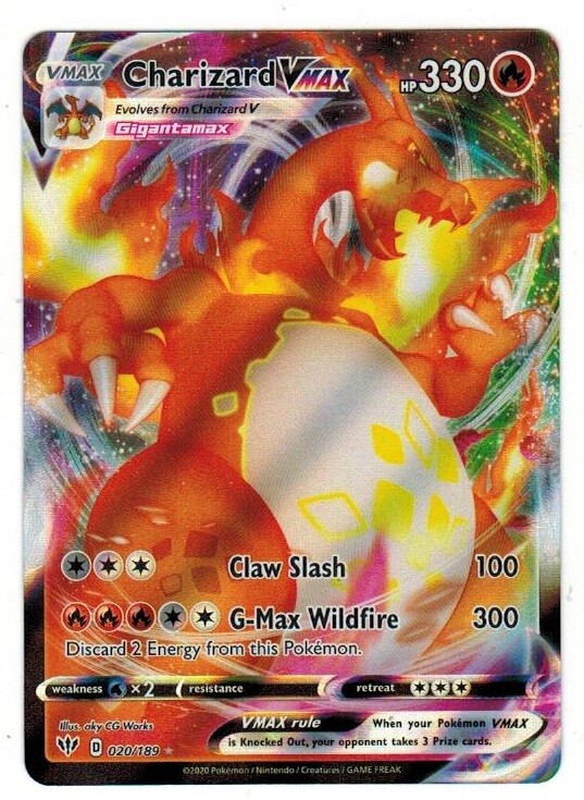 Charizard VMAX Pokemon Darkness Ablaze Card 020/189 Ultra Rare
