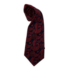 Bobbie Brooks for Richman Brothers Vintage Kipper Tie Navy and Red Paisley