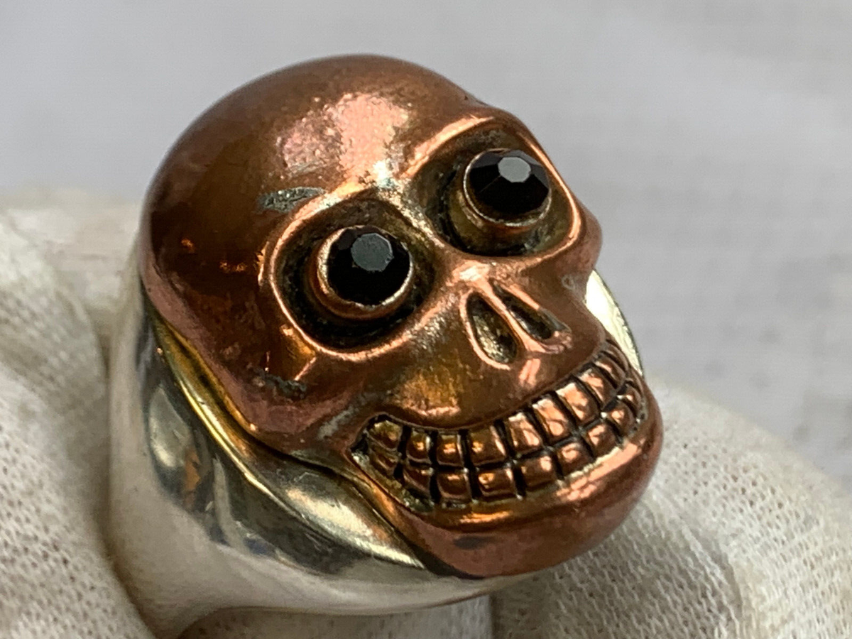 Sterling Silver Copper Custom Made Skull Ring Fine Jewelry