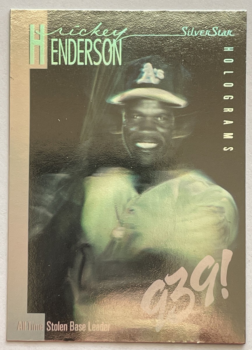 Rickey Henderson 1991 Silver Star Hologram Field of Vision Oakland
