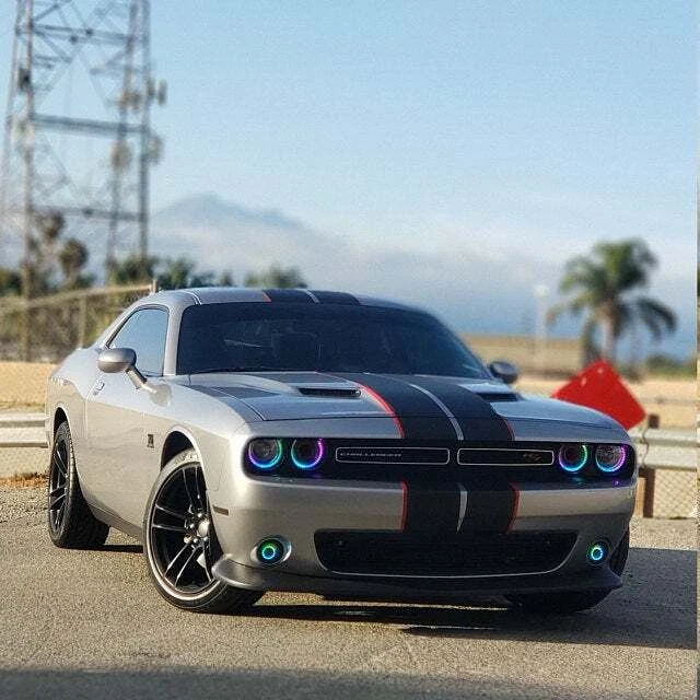 2 colores 10" Twin Rally Rayas Rayas Gráficos APTO Todo YR Dodge Chellenger Foto 3 de 4