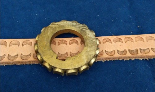 Leather Embossing Machine Roller Scallop Border Edge Pattern Solid Brass - Bild 2 von 3