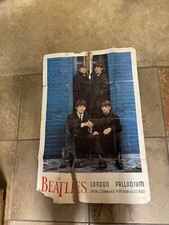 1964 Beatles London Palladium Original Theater Box Office Poster Approx 24&rdquo;X 37&rdquo;