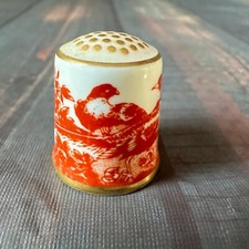 Thimble - Royal Crown Derby - Red Aves - The Thimble Collectors Club - 1986