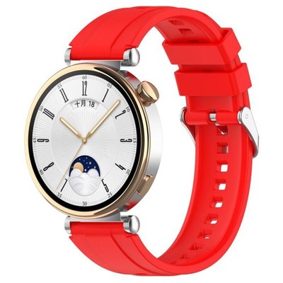 Huawei Watch GT 5 Pro 46mm Red Silicone Strap Silver Buckle Rap Release