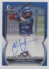 2023 Bowman Chrome Prospect Mega Box Blue Refractor Yhoangel Aponte Auto 7lm