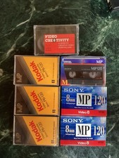 8MM Video Cassette Lot Of 7 Unopened Sealed Tapes Kodak Sony