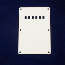 Custom Cavity Cover Back Plate Fits Strat Style, center-6-hole White