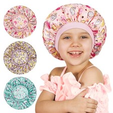 3 PCS Kids Bonnets Girls Satin Silk Hair Sleeping Soft Wide Band Teens
