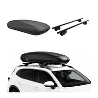 Carbonlook Dachbox 400L + DachträGer Mercedes C Klasse S205 2014-2021 Schwarz
