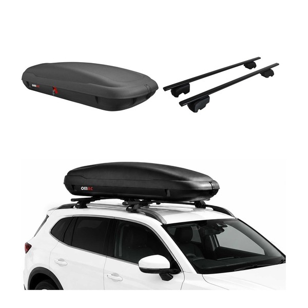 Carbonlook Dachbox 400L + DachträGer Mercedes C Klasse S205 2014-2021 Schwarz-image