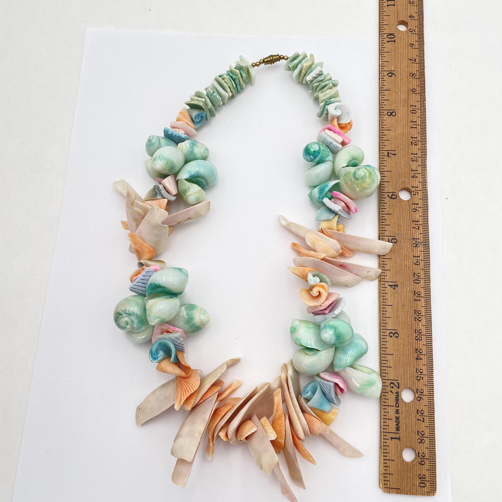 Boho Multicolor Shell Beaded Statement Necklace C… - image 7
