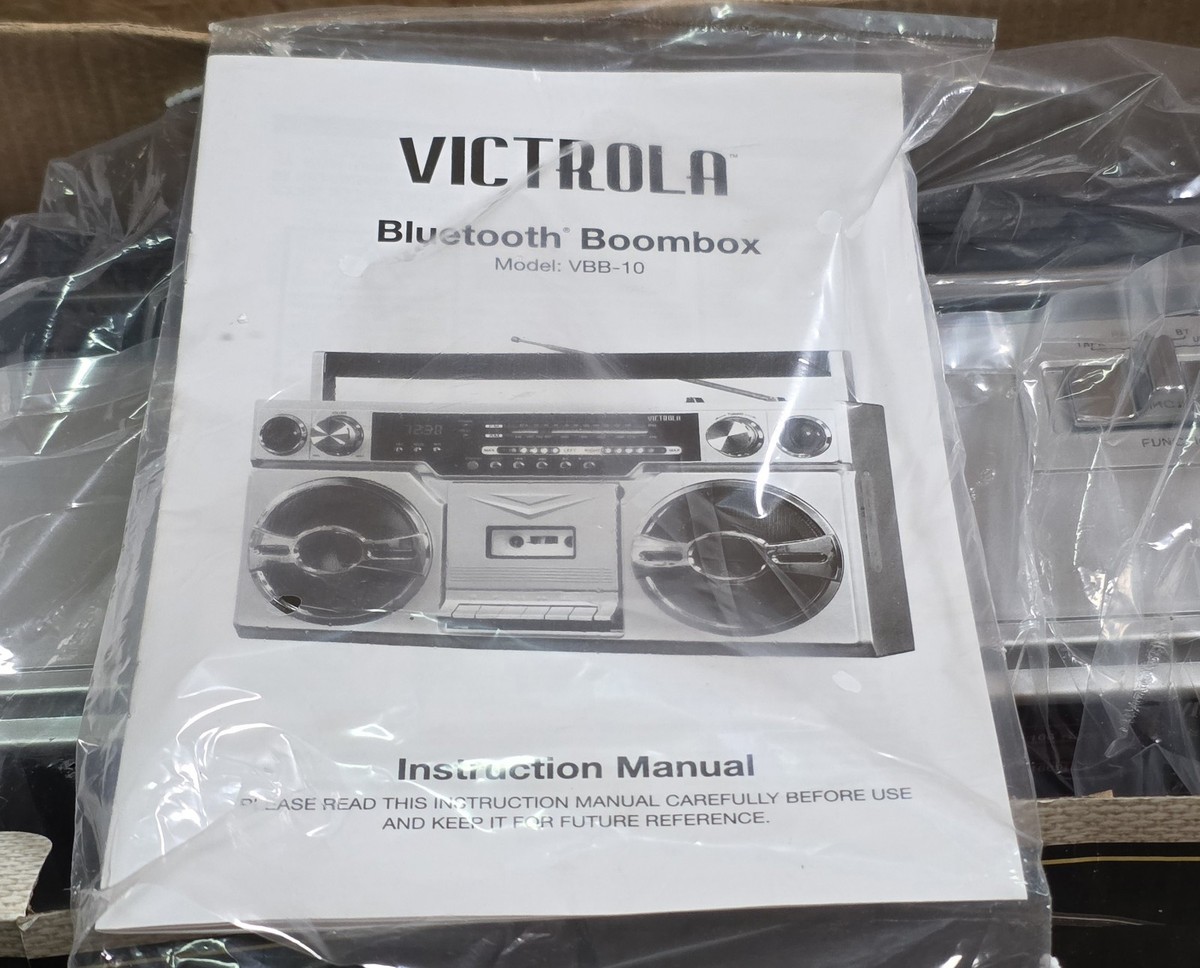 Victrola VBB-10-SLV Bluetooth Boombox Silver for sale online