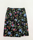 Talbots Women's Skirt Size 10 Black Floral Print Wrap Pencil