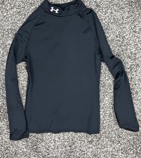 Under Armour Cold Gear Long Sleeve Fitted Mock Neck Shirt Youth Large Black