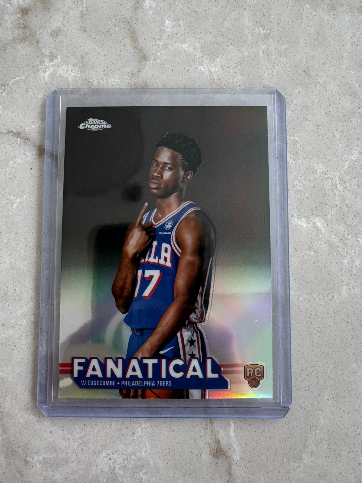 2025 Topps Chrome NBA VJ Edgecombe Fanatical Case Hit SSP RC Sixers