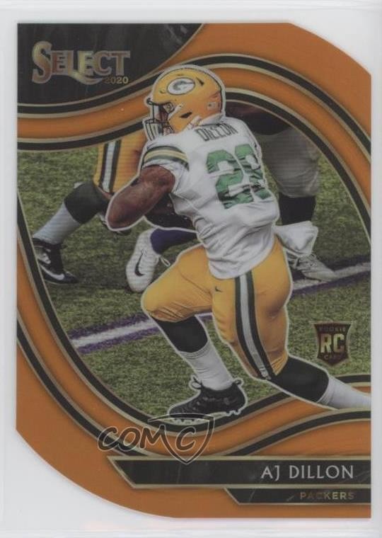 2020 Panini Select Field Level Orange Prizm Die-Cut AJ Dillon #365 2l4
