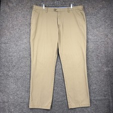 Nautica Chino Pants Mens 42x32 Khaki Beacon Tailored Fit Stretch Flat Front