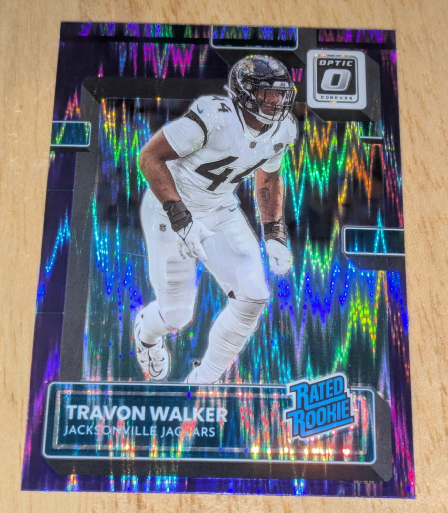 2022 Donruss Optic #225 - Travon Walker - Purple Shock Prizm Rated ROOKIE