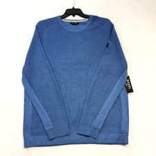 RHONE Men  s Wool Cashmere Waffle Knit Sweater Blue Horizon Marle XXL 178 NWT
