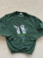 Boys Age 5-6 Yrs - CHRISTMAS Jumper - MARVEL Hulk Carrying Gift Green Sweatshirt