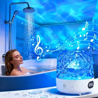 Shower Light with Bluetooth Speaker, Waterproof Shower Lamp with White Noise,...
