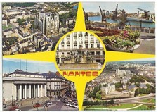 Nantes France, Vintage PC, Colors of Brittany, 5 Views, 1973