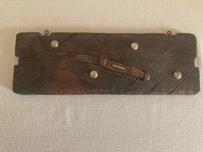 Vintage Pocketknife on Handmade Wall Plaque