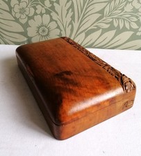 Fr&uuml;h-Mid Century Anglo Indianer geschnitzte Holz Schmuckschatulle