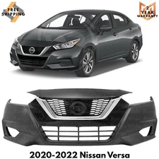 Front Bumper Cover  Fascia & Grille Assembly Kit For 2020-2022 Nissan Versa