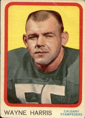 1963 Topps CFL Football SET BREAK #19 Wayne Harris Crease