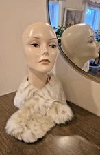 Talbots Faux Fur  Scarf Wrap, Soft Cozy Winter Stole Pull Thru Design